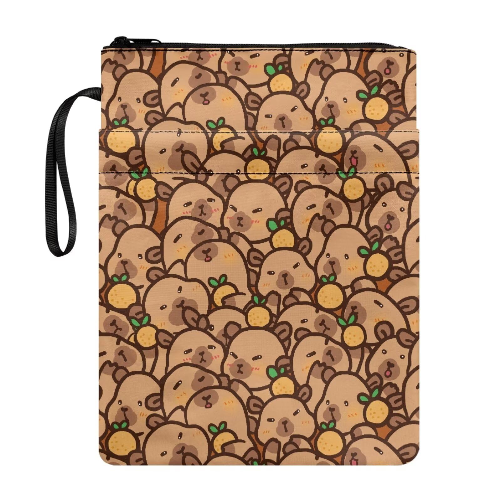 UOIMAG Capybara Book Pouch Cute Book Sleeve Zipper Paperbacks Cover Protector for Back to School Kids โ image 1