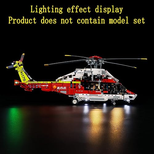 Miniatura 5 de Kit de luces LED compatible con Lego Airbus H175 Rescue Helicopter  Juego de iluminación para modelo Technic 42145 (modelo no incluido)