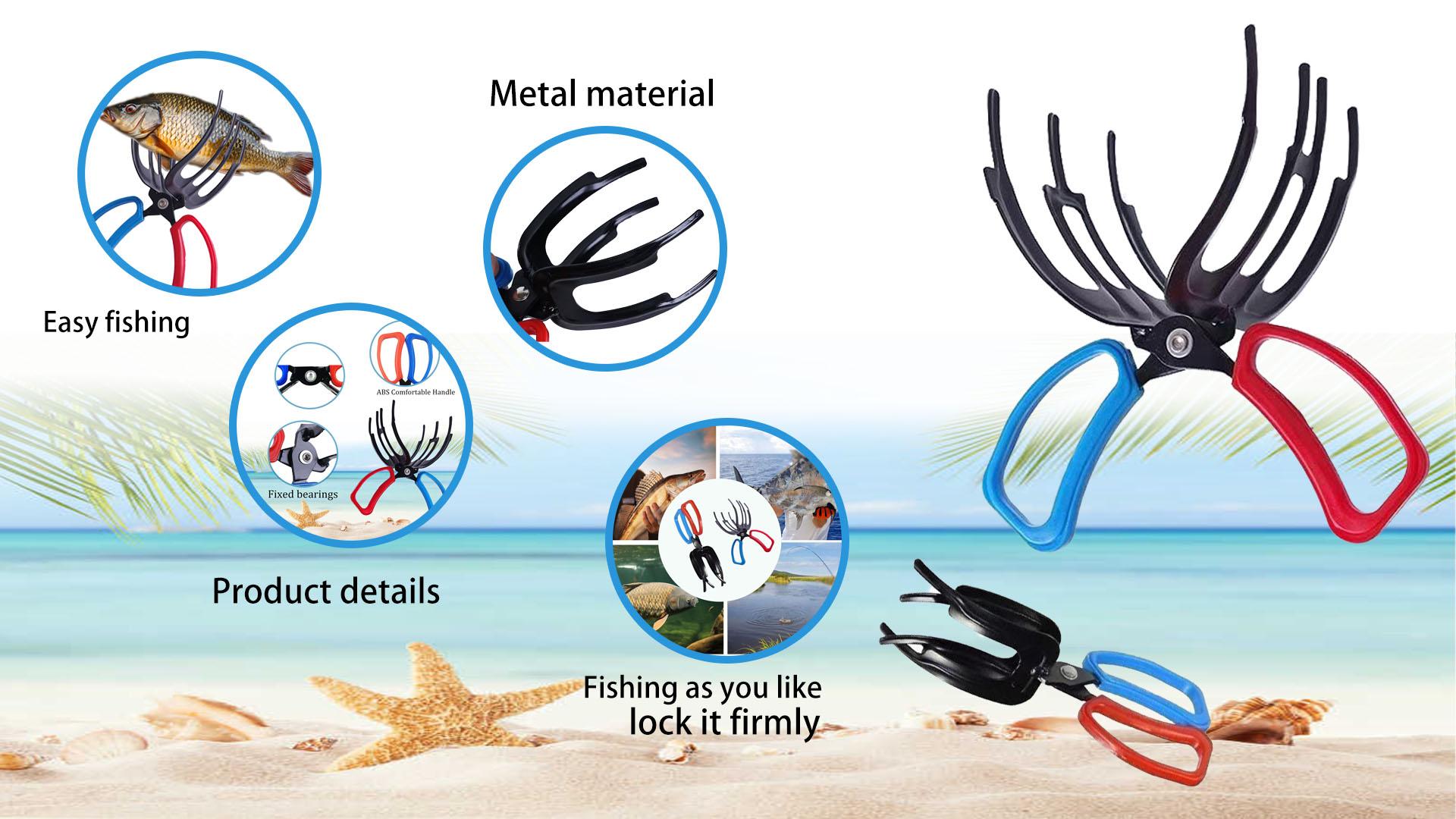 Lemon Sandy 2 PCS Fish Gripper, 3 Claw Fish Grippers For Fishing Pliers
