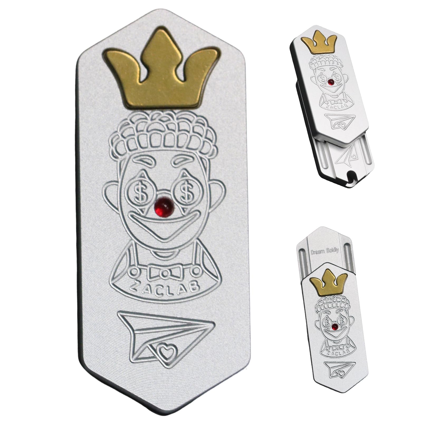 Metal Fidget Push Card,EDC Juguete Antiestrés para Adultos,Columpio Metálico Joker Slider Card Descompresivos, Adecuado para Empleados de Oficina, Reducción del Ansiedad, Regalos para Hombres