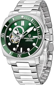 PAGRNE DESIGNPagani Design Men’s Automatic Watches Japan NH39 Mechanical Skeleton Waterproof Wrist Watch for Men Military Style Nylon Strap