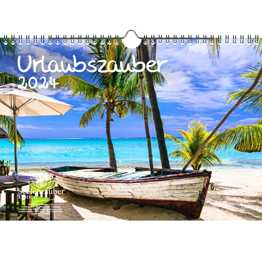 Holiday Magic DIN A4 Calendar for 2024 Holiday Travel Beach Far Countries Holiday Dreams Seelenzauber