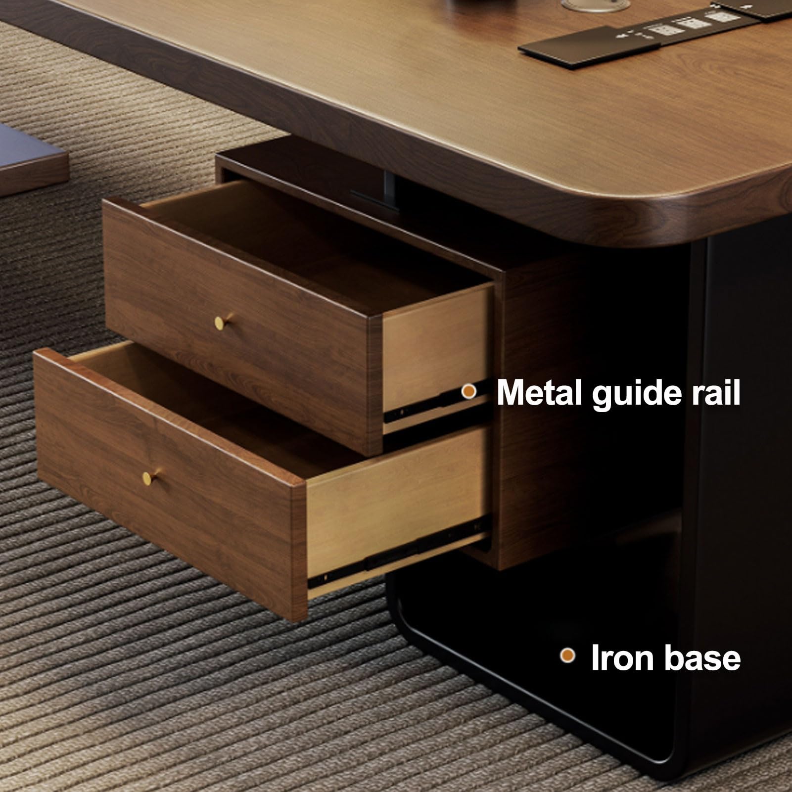 Mesa Despacho Ejecutivo con Sillas de Escritorio con Ruedas Ergonómicas