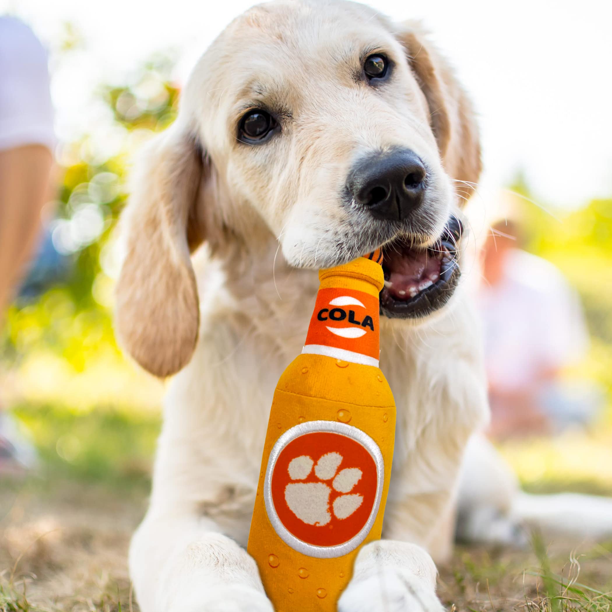 NCAA Clemson Tigers Beer Bottle Plush Squeak Toy For Dogs & Cats - Licensed Stadium Snack Toy With Team Logo - View #13