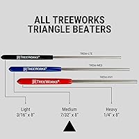 Vista 5 de TreeWorks Golpeador triangular, fabricado en Estados Unidos, acero inoxidable, accesorio profesional para instrumentos musicales de percusión