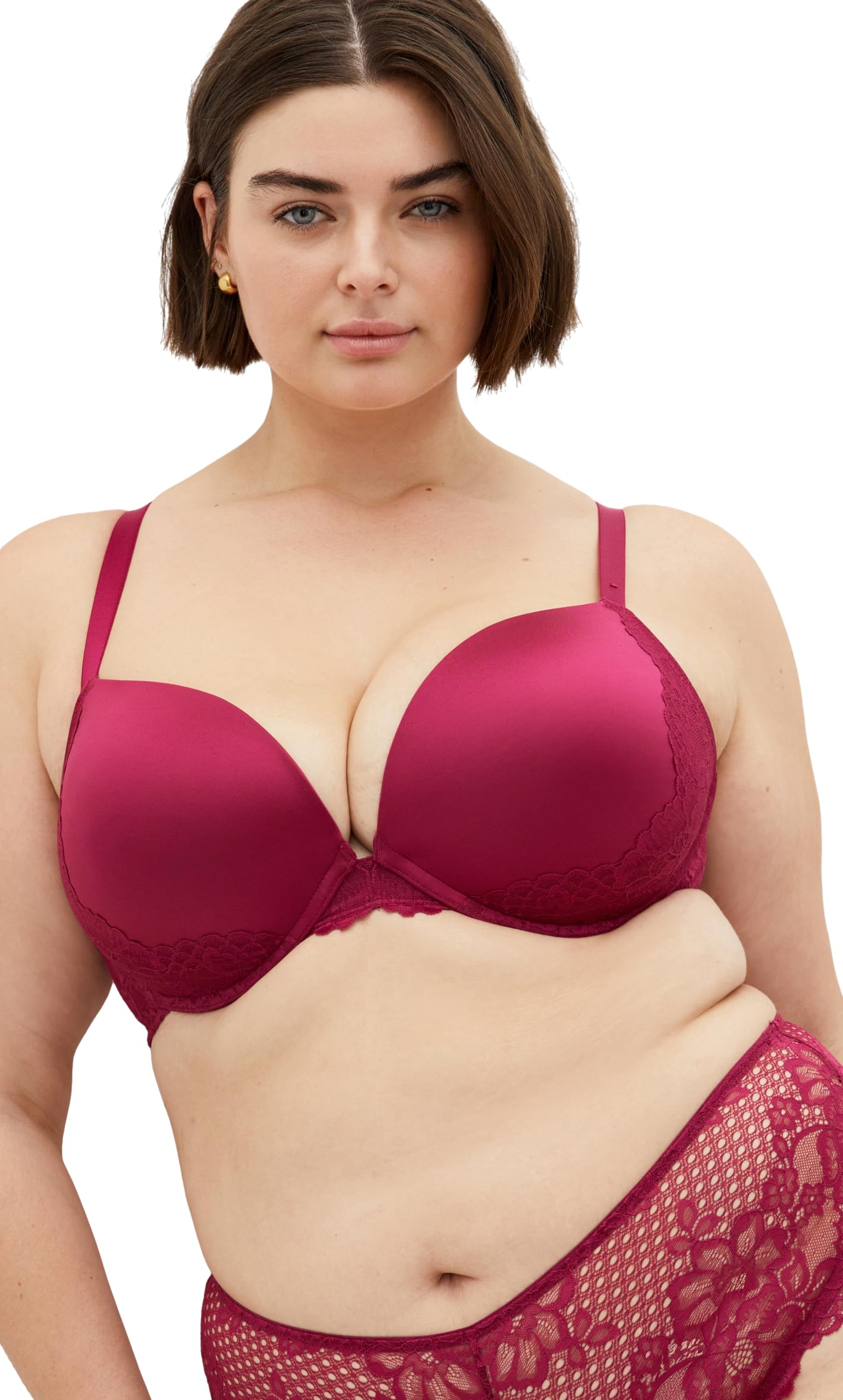 City Chic Women's Sangria Allure Push Up Bra, 42Dd For 95E