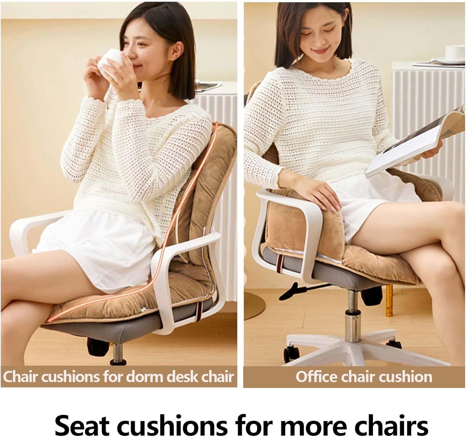 Office Chair Cushion for Desk Chair,Upgraded Lumbar Support Seat Cushion for Desk Chair Cushions for Dorm Desk Chair with Back(Red)