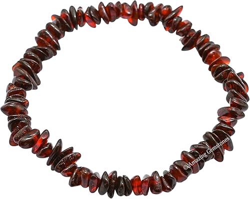 Miniatura 3 de Unpolished Amber Bracelet for Women Men's Gifts - Protection Healing Crystal Chips Bracelet - Gemstone Amber Beads Adjustable Bracelet Pulseras Para