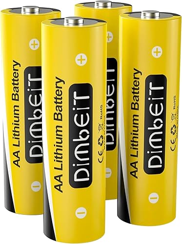 Paquete de 4 baterías AA de litio, batería de litio doble A de 3000 mAh de larga duración, 20 años de vida útil, baterías de tamaño AA para