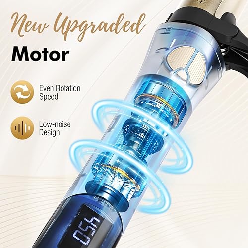 Miniatura 4 de Luxspire Rizador giratorio, rizador automático de 1 14 pulgadas, rizador iónico de calor instantáneo con barril largo de titanio para cabello