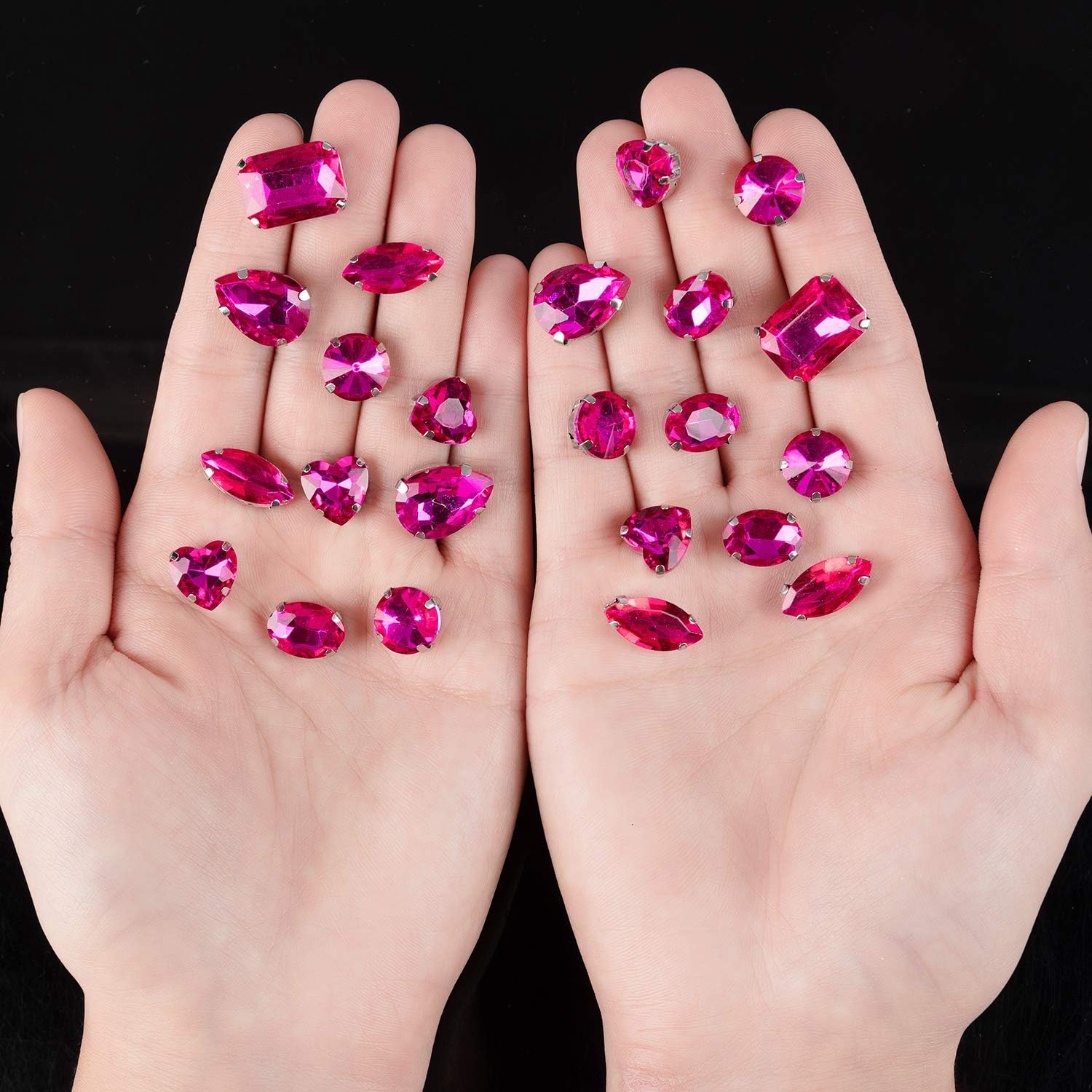 Sew On Rhinestones, Choupee 48PCS Big Sew On Glass Rhinestone Gold Metal Back Sew on Gems Jewels Mixed Shapes for Costume, Clothes, Garments, Dress, Earring, Belt and Shoes : Everything Else