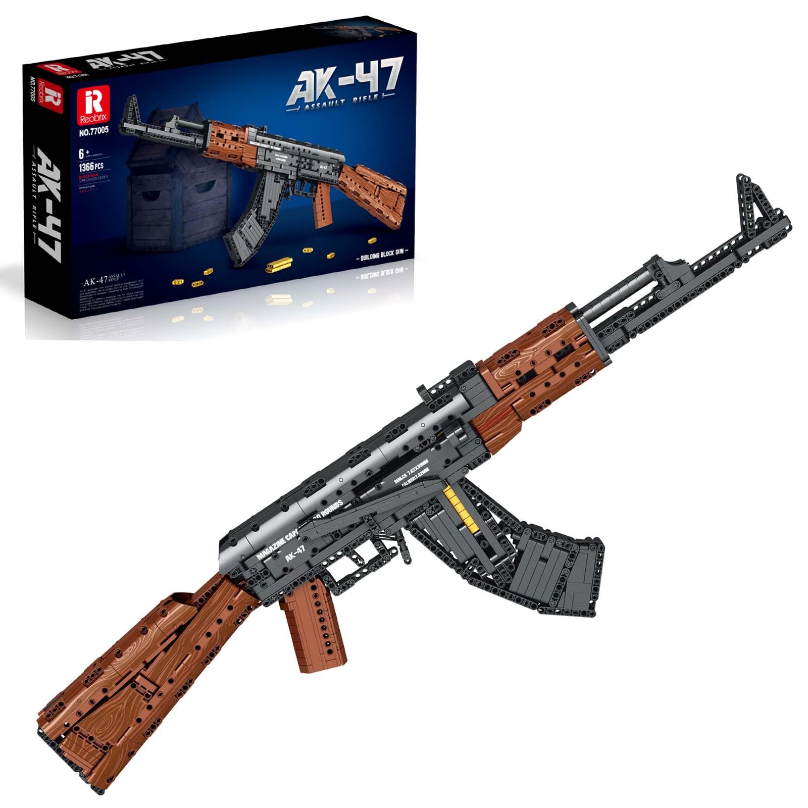 Reobrix 77005 Gun Building Blocks Set, AK47 Assault Rifle Toy