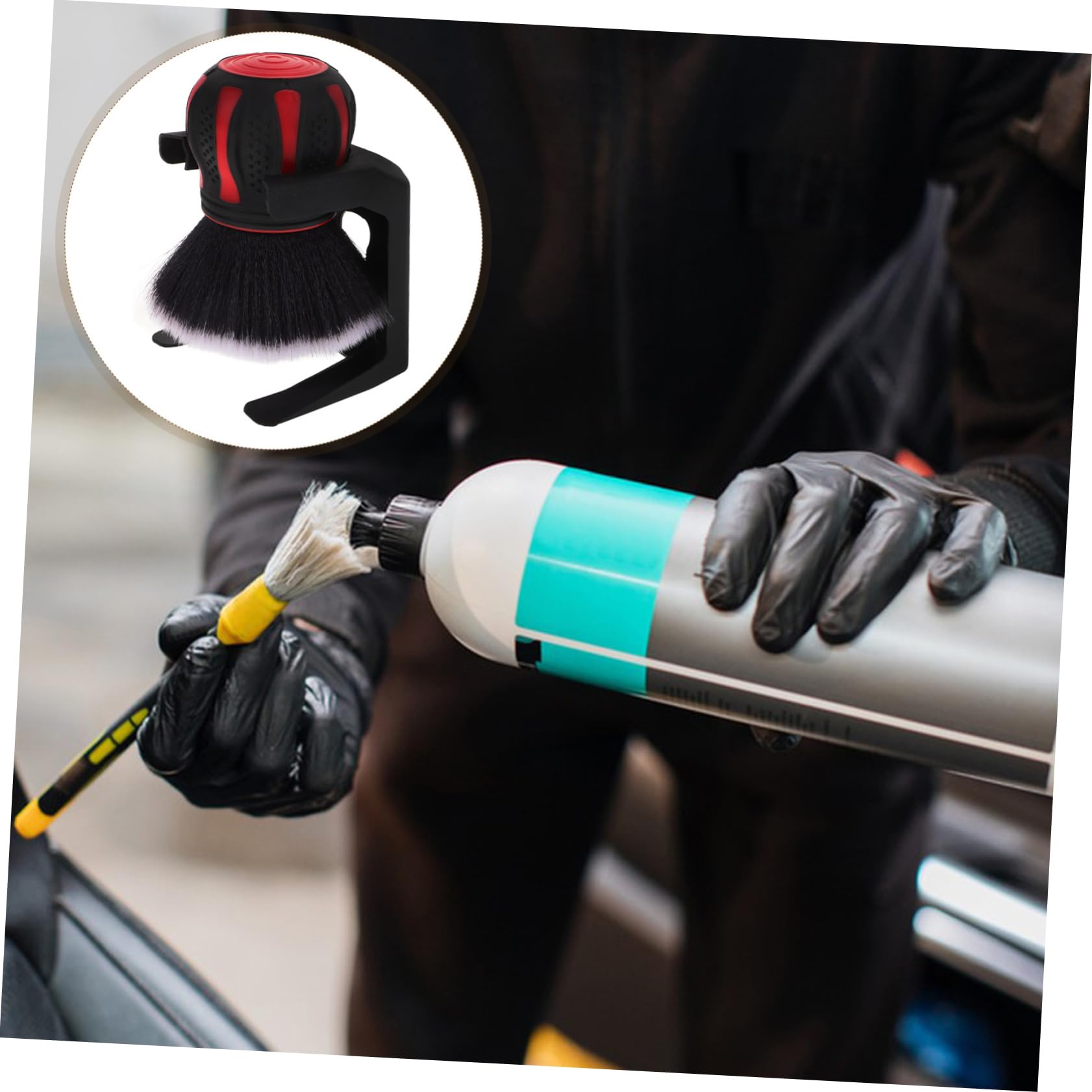 iplusmile 4pezzi Spazzola Pulizia Interni Auto con Testa e Supporto Spazzola per Pulizia Venti Aria Auto Detailing e Delicato
