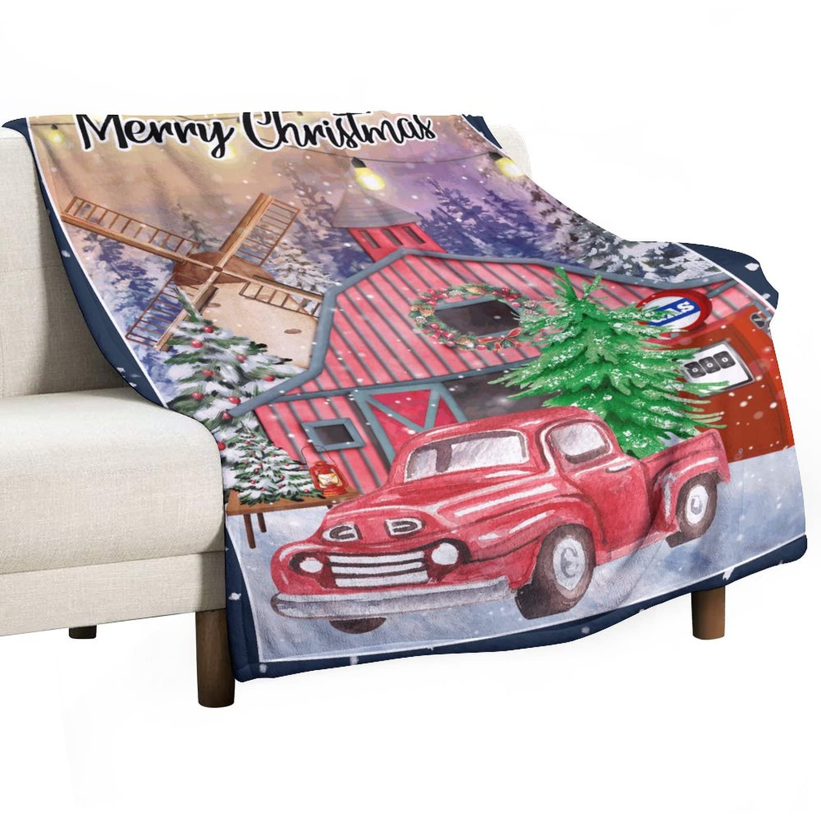 Couverture personnalisée couple douce avec gnomes de Noël plaid cocooning
