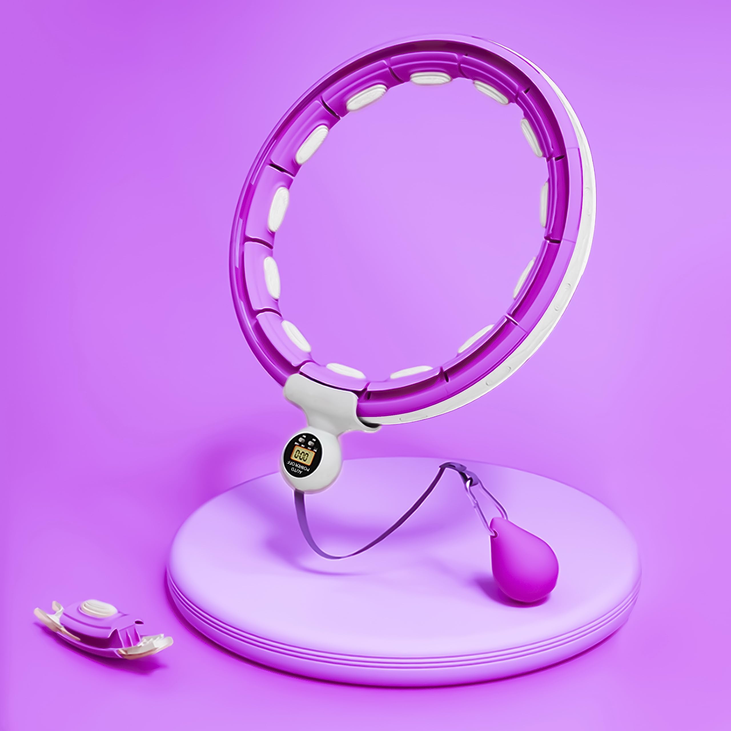 Smart Weighted Hula Ring Hoops, Hula Circle Abnehmbarer Fitnessring mit 360 Grad Auto-Spinning Ball Massage, Gymnastik, Erwachsene Fitness für Gewichtsverlust (