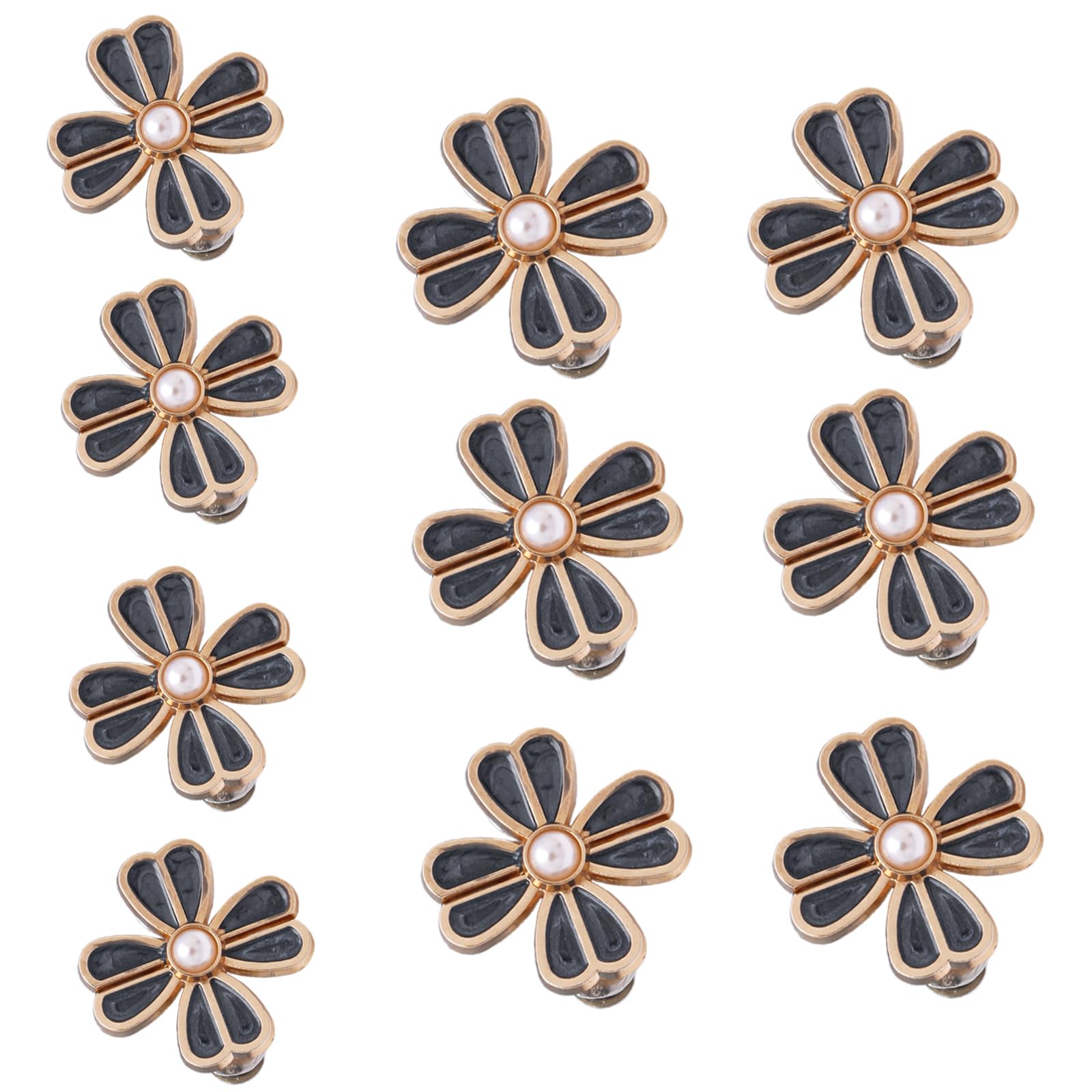 Tsophreniq 10 Pairs Flowers Jeans Waist Buckle Button Pins Simple Installation Jeans Button Pin Trousers Waist Tightener