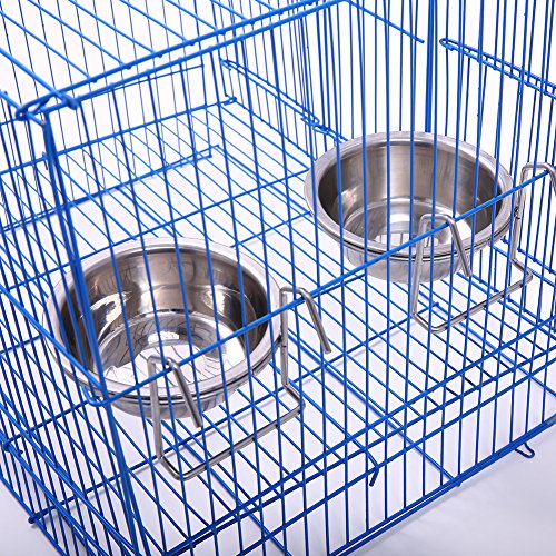 Image of QBLEEV Stainless Steel Birdcage Feeder Bowls for Hamster Cage, 150ml, 5 oz
