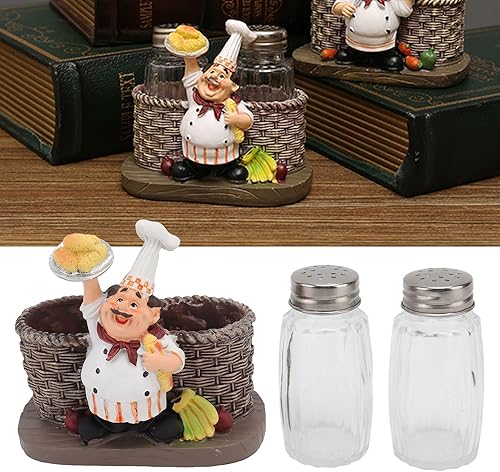 Miniatura 2 de BORDSTRACT Soporte para estatura, juego de salero y pimentero, decoración de botellas, caja de almacenamiento de especias para cocina