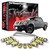 LED Interior Light Kit Package Replacement for Nissan Frontier 2005-2013 2014 2015 2016 2017 2018 2019 2020 2021 2022, Super Bright 6000K White License Plate Bulbs + Install Tool
