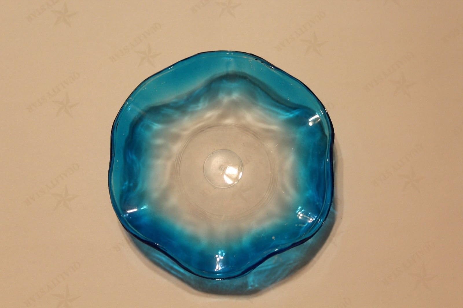 VISTA Replacement Wavy 4.5" Glass Dish for Electric Oil Aromatherapy Burner/Warmer Blue