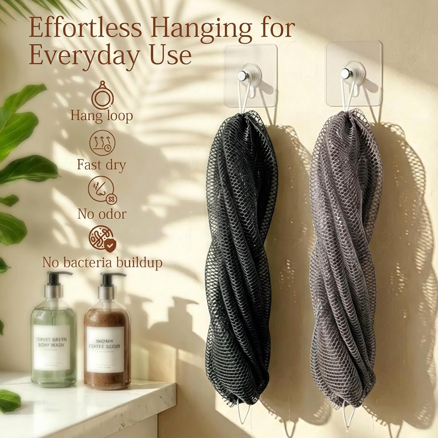 SheeChung African Net Sponge Authentic, Long Exfoliating Wash Cloth Loofah