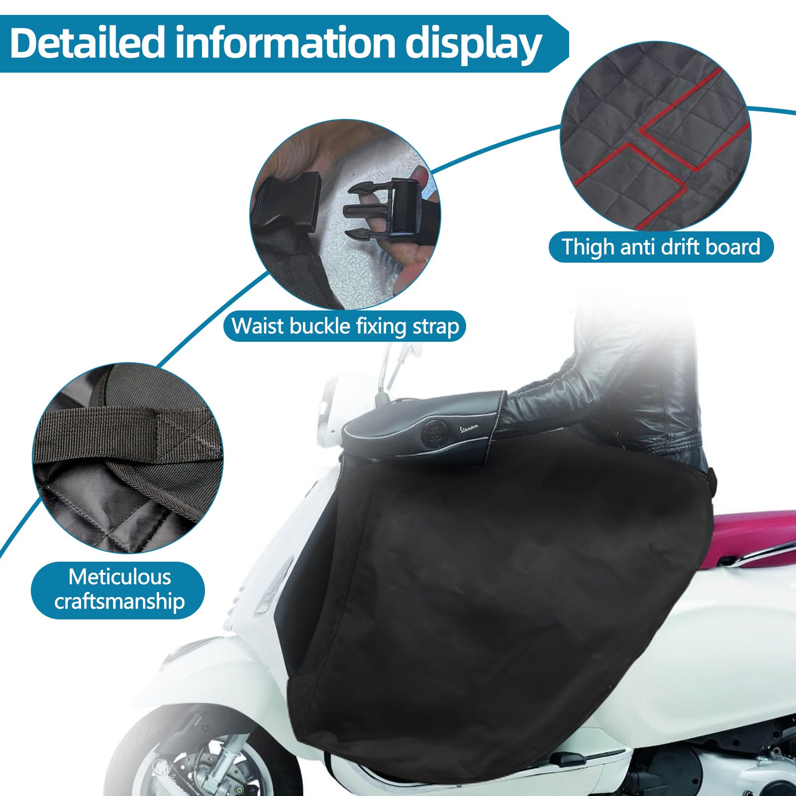 Coprigambe Scooter Regolabile Coperta Calda Coprigambe Moto Copri Gambe per Scooter Antivento e Impermeabile Protezione dal Freddo per Gambe dello Scooter Taglia Universale