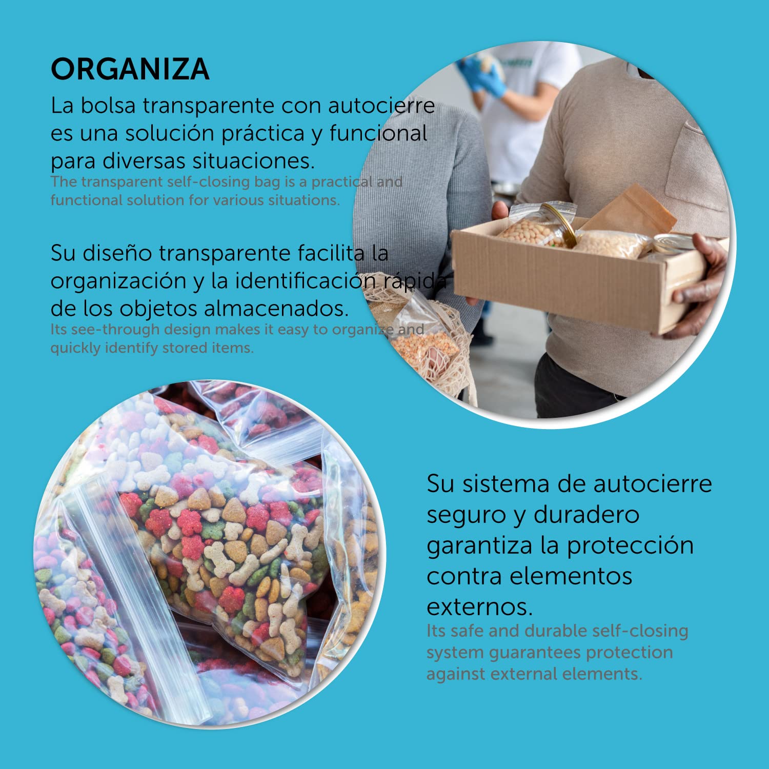 Bolsas con Cierre Hermético, Bolsas Zip de Plástico Transparentes Ideales para Congelar Alimentos, Guarda Documentos, Bolsas Reutilizables y de Conservación · m-office (160x220mm, 2000unds)