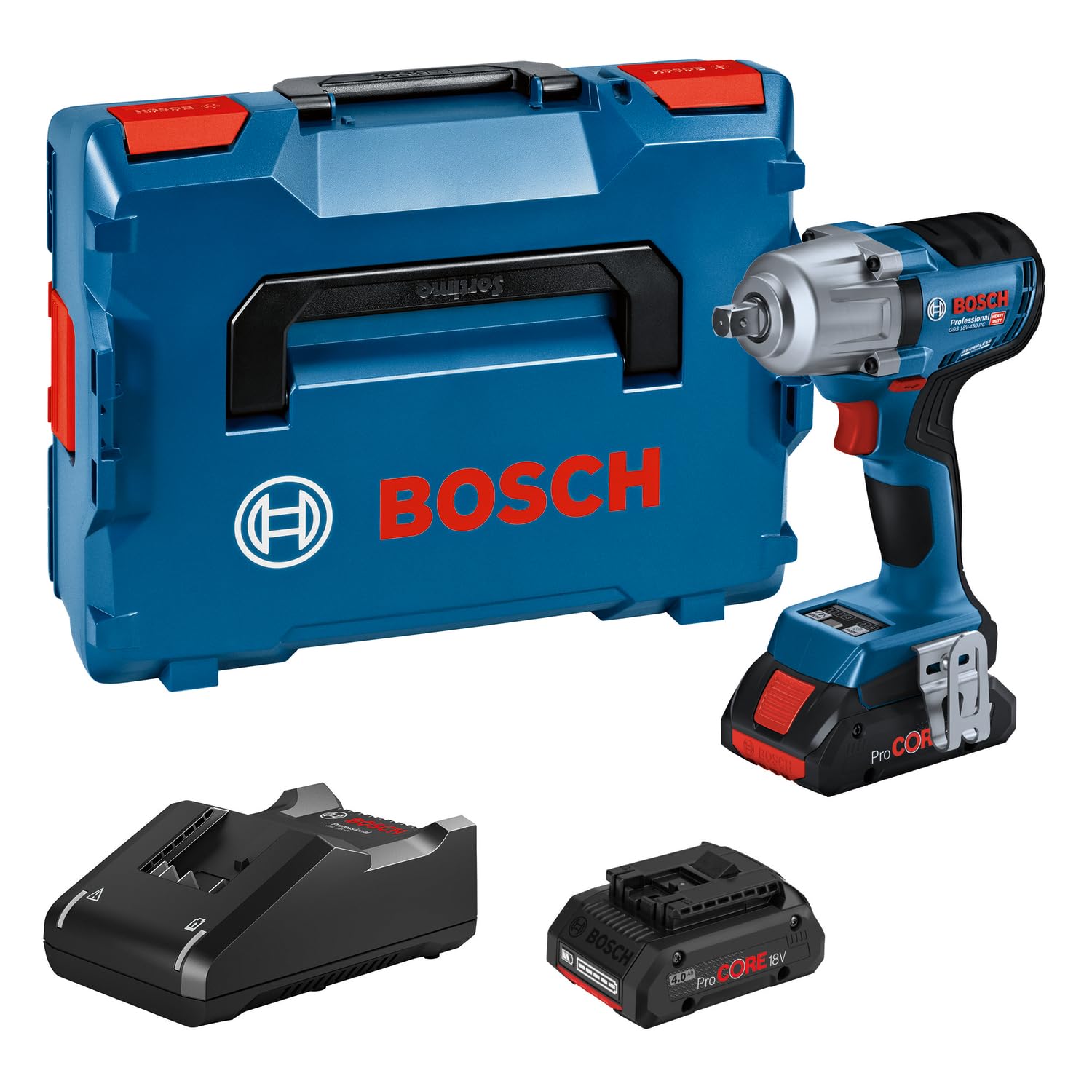 Bosch Professional GDS 18V-450 PC Akülü Darbeli Somun Sıkma (2x 4.0Ah ProCORE; L-Boxx)