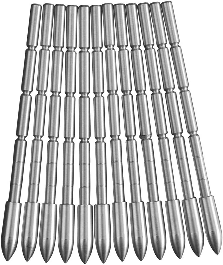 Element Series | Breakoff Points for .165 / .166 Micro Diameter | 175 Grain Target Points | Stainless Steel | Fits Micro Arrows | Archery Target Practice Tips | 12 Pack
