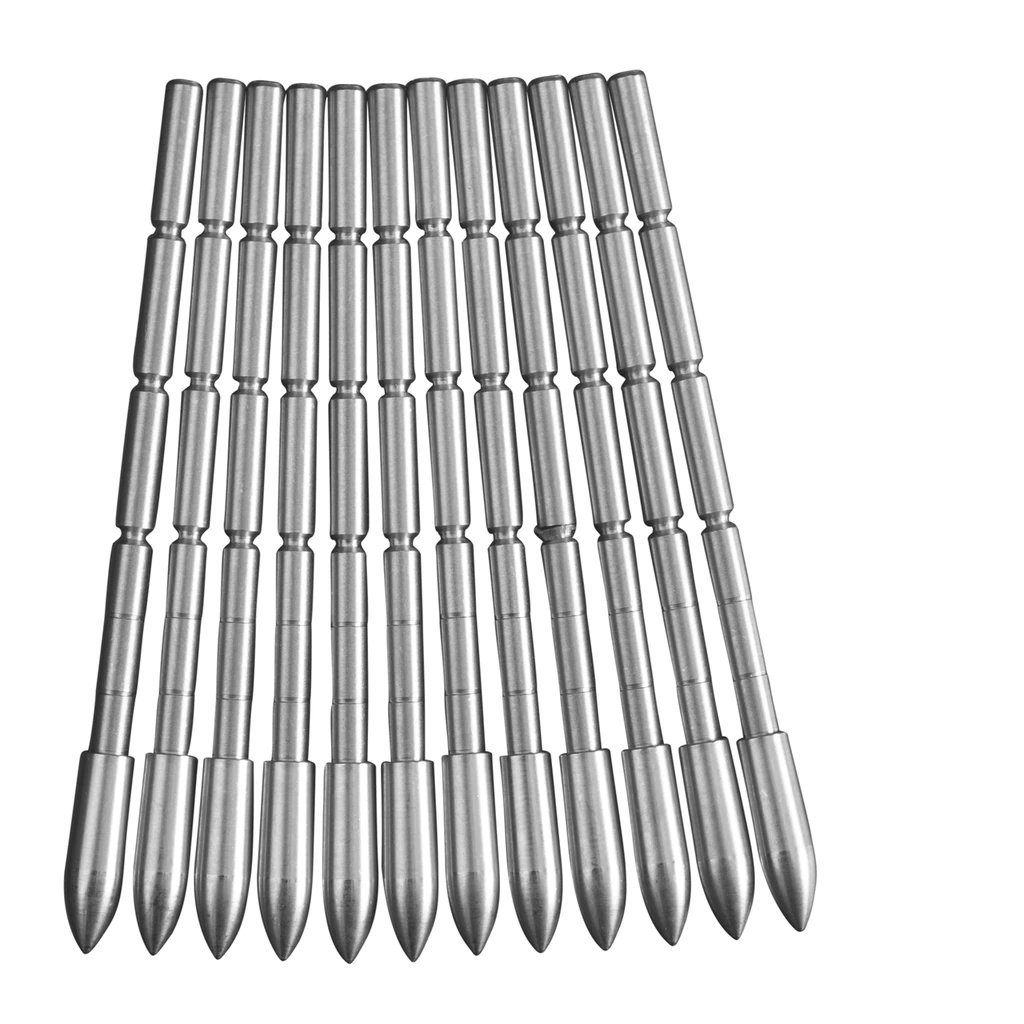 Flying Arrow Archery Element Series | Breakoff Points for .165 / .166 Micro Diameter | 175 Grain Target Points | Stainless Steel | Fits Micro Arrows | 350 Spine | 12 Pack