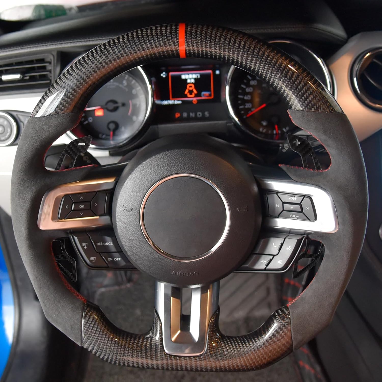 Magnetic Steering Wheel Paddle Shifter extensions for Ford Mustang 2015-2022 Carbon Fiber Paddle Extension Interior Decoration Accessories.