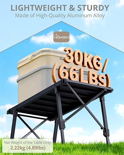 Miniatura 6 de HOMGEN IGT - Mesa de camping portátil plegable, mesa modular de 3.5 unidades con altura ajustable de 15 a 21.6 pulgadas, IGT estándar de 0.5