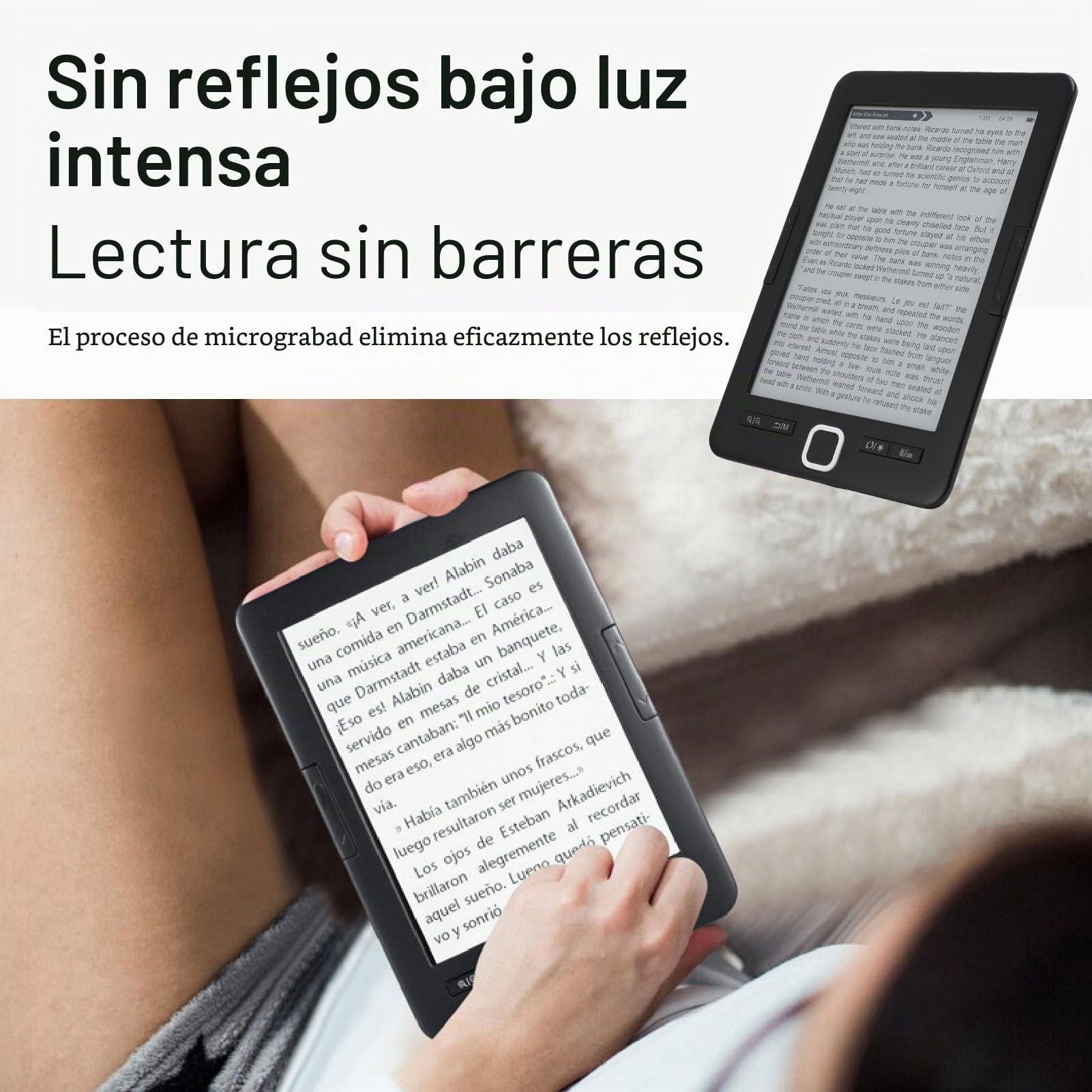 VBESTLIFE Lector de Libros Electrónicos, Lector de Libros Electrónicos de Pantalla de Tinta de 6 Pulgadas, Construido en 8G 128m, Lectura Personalizada, para Viajar, Viajar o Relajarse en