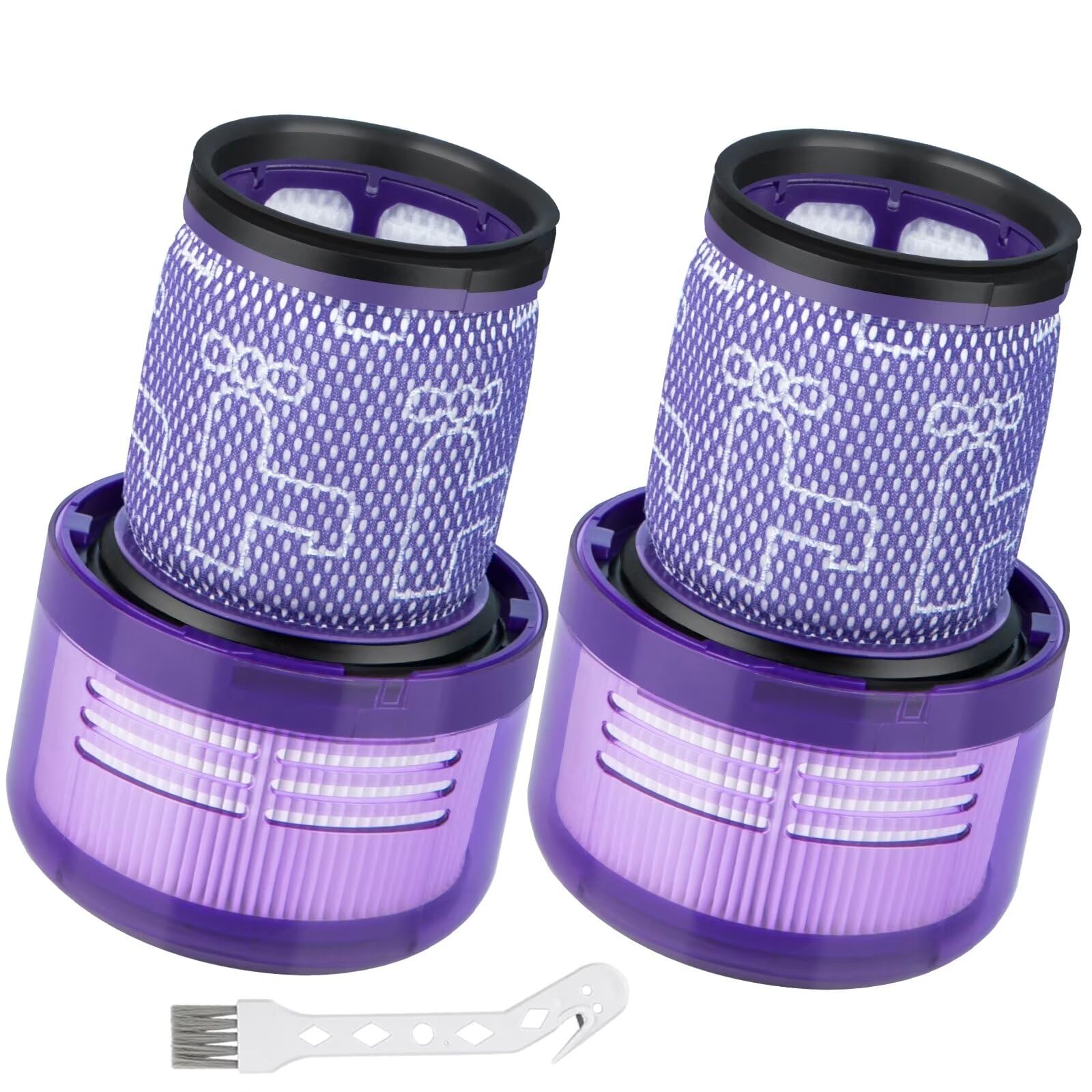 Mxzone V12 Hepa Filter For Dyson Detect Slim Absolute Extra Washable Replacement Parts - Filter Replacement Accessories For Dyson Slim Vacuum Cleaner - Replace #971517-01