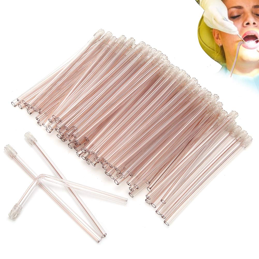 Tubo aspiratore per espulsore di saliva, tubo aspiratore per espulsore di saliva 100 pezzi, punta di aspirazione monouso, strumento per la cura orale chirurgica in plastica per trattamento ortodontico
