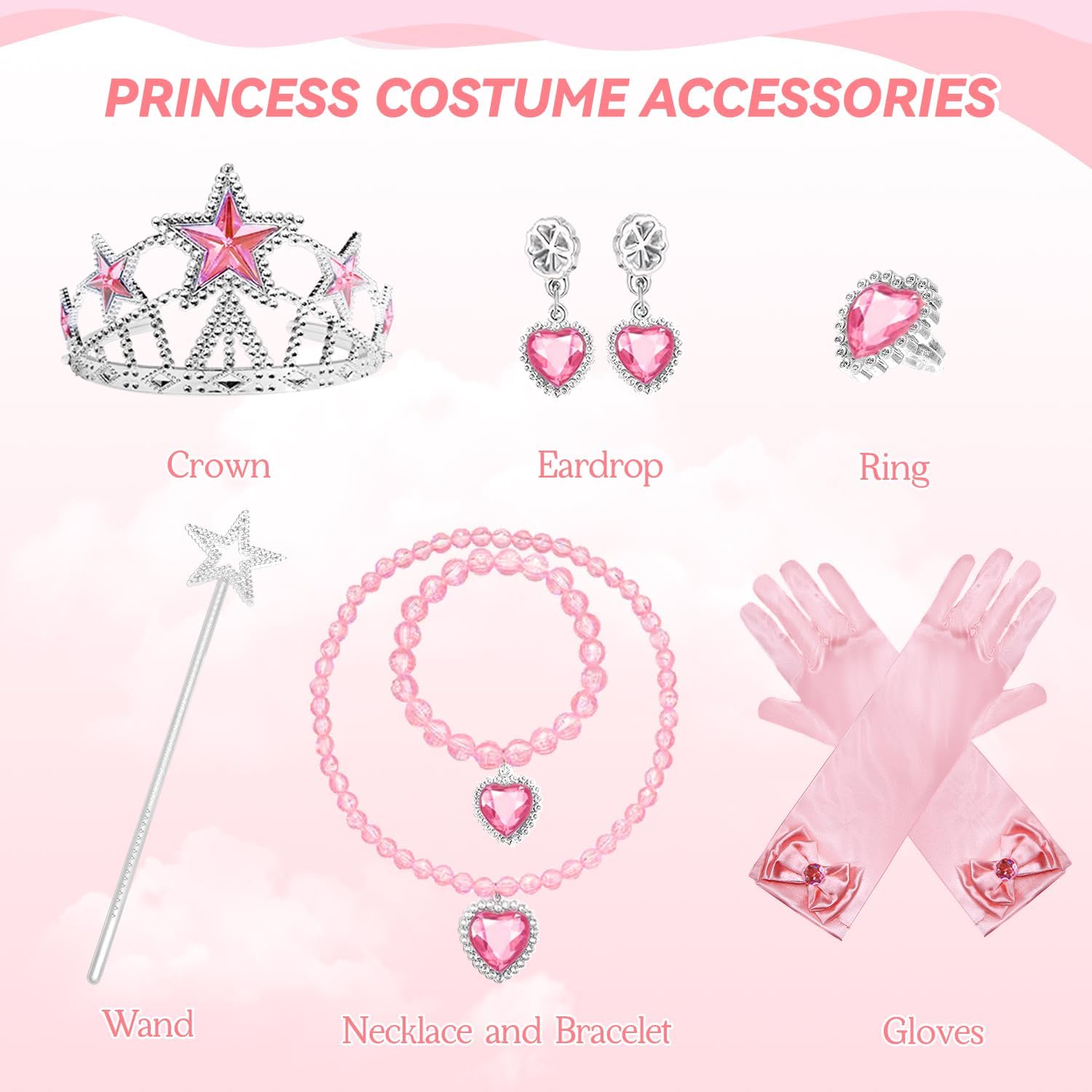 Wicked Glinda Dress Costume for Girls, Pink Tulle and Sequin Witch Dress for Kids Christmas、Halloween Cosplay Costumes - Image 2