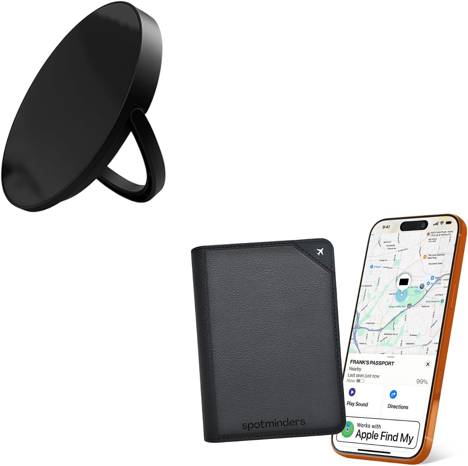 Apple MFi Certified Trackable Passport Holder & Wireless Charger