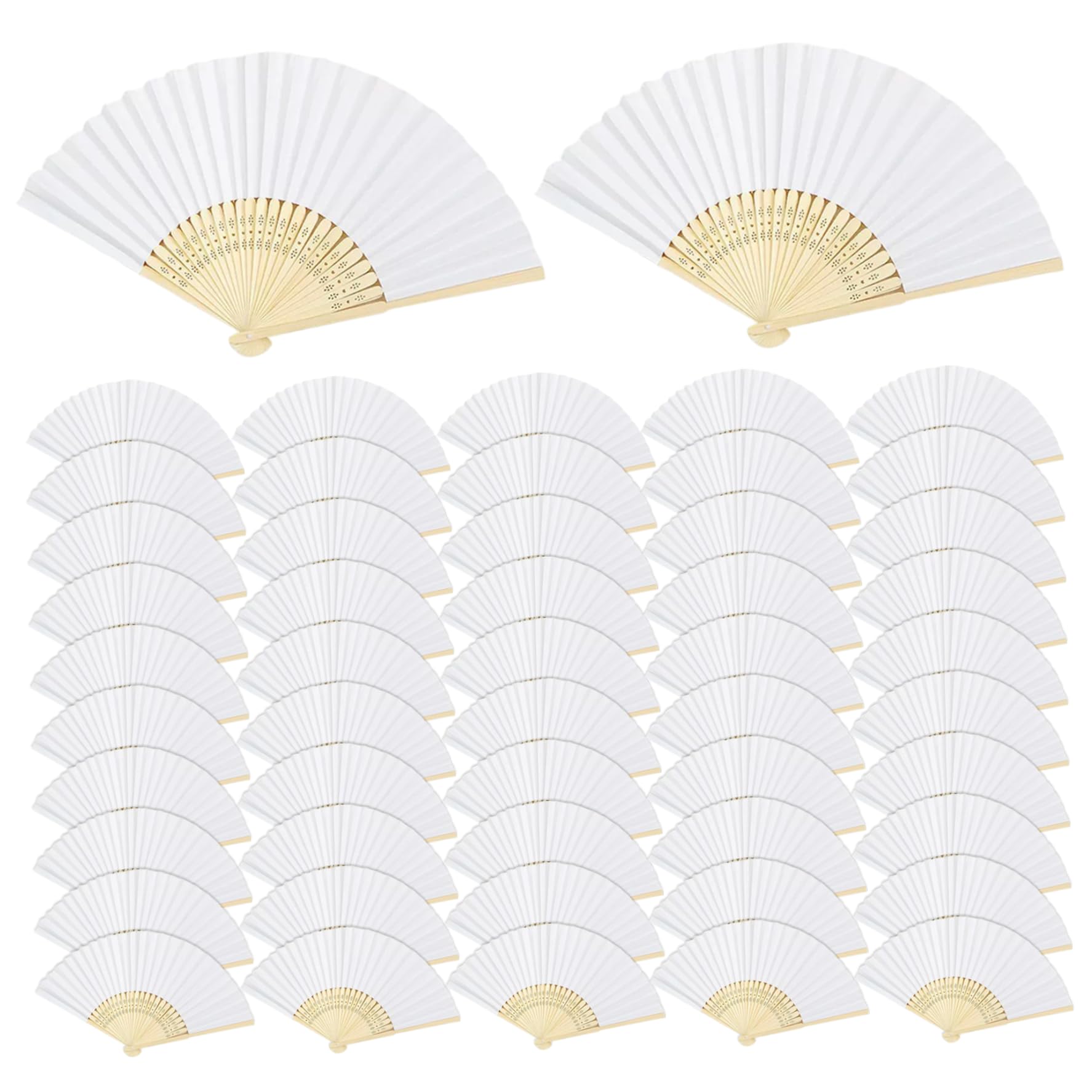 Éventails de Mariage Pliants en Bambou Vierge pour Activité Manuelle DIY - 7