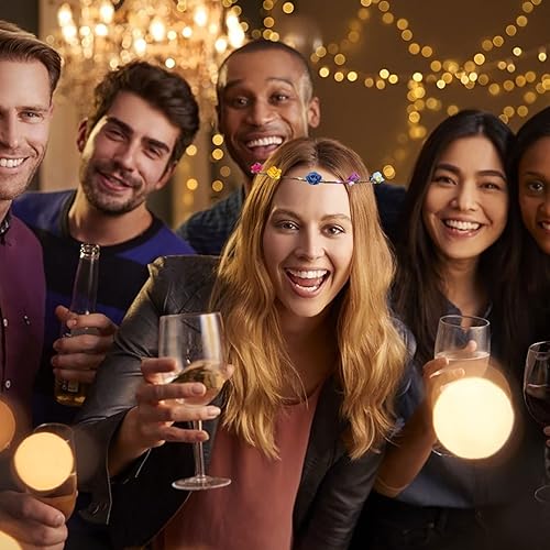 Miniatura 3 de YARNOW Diadema de corona de flores LED, 10 unidades, guirnalda luminosa, diadema de hada, juguete de plástico, coronas de flores luminosas