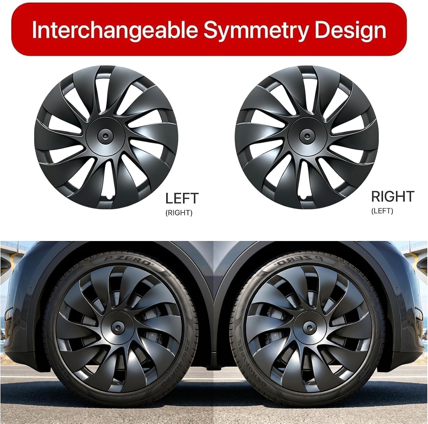 KAVANIC Hubcap Fits for Model 3 Standard 18 Prismata Wheel 2025 2026, 4PCS