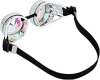 Vista 33 de Gafas caleidoscopio para raves trippy psicodélico steampunk con lentes de cristal de difracción de prisma arcoíris Negro