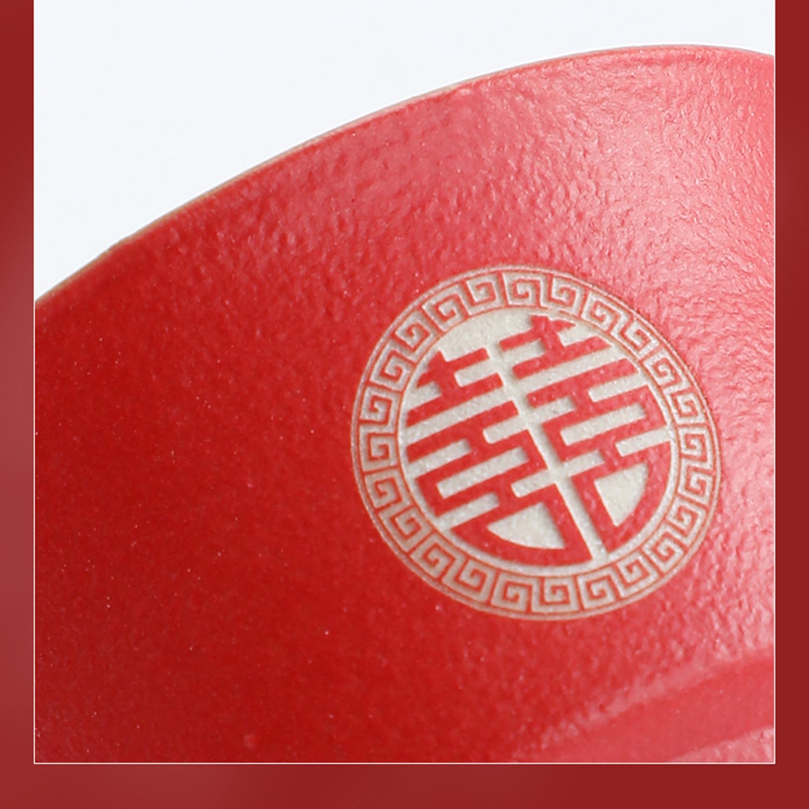 Regalo de boda, chino doble felicidad rojo boda té, hecho a mano cerámica 1 tetera 6 tazas para recién casados, amigos chino tradicional boda decoración suministros