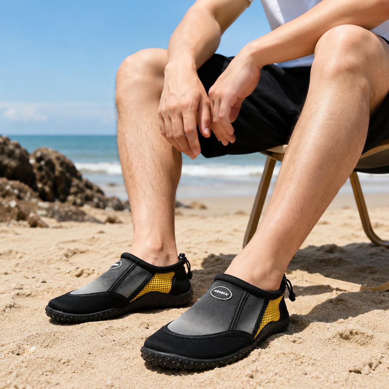 JOMIX Buty Rock Mężczyźni Buty Morze Nurkowanie Mężczyźni, Szary, 43 EU