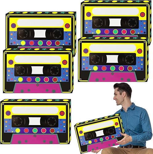 KLAMZWJE Cajas de recuerdo de fiesta de los años 80 y 90, novedosa caja de boom para decoración de fiesta, centros de mesa de regalo, decoración