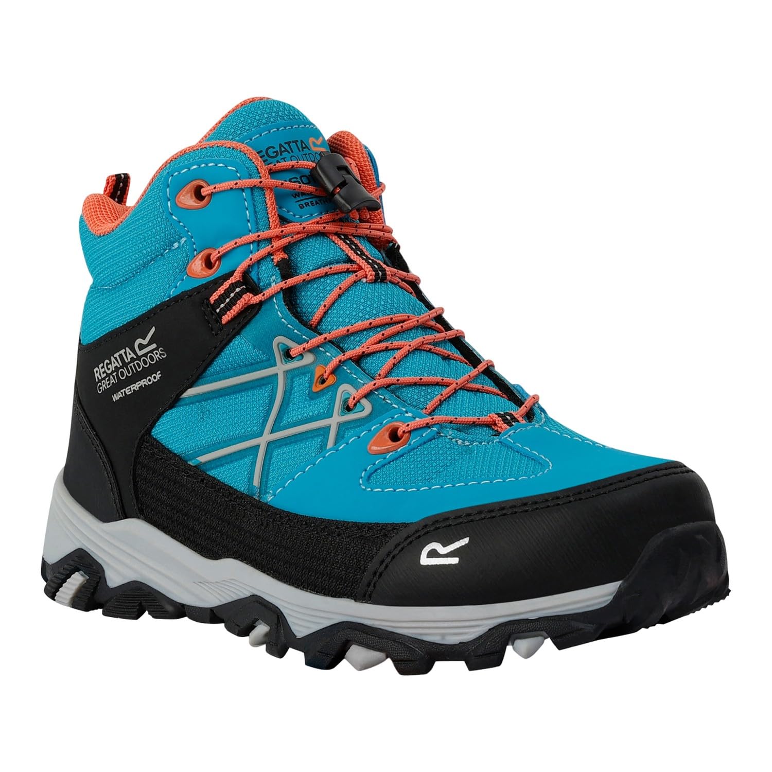 Regatta Boys Samaris III Walking Boots Hiking, Tahitian Teal Satsuma, 4 UK Child