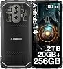 doogee blade 10 ultra outdoor mobile phone without contract android 14 20gb 256gb 2tb tf outdoor smartphone 6.56 inch hd construction site mobile phone 10.7 mm ultra thin 50mp 8mpah 515