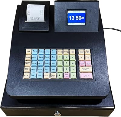 Money Tray Cash Holder Cashier Machine,Small Business Cash Registers,Thermal Cash Register,Cash Till,Adjustable Compartment Width,for Retail Stores and Convenience StoresColor:Black