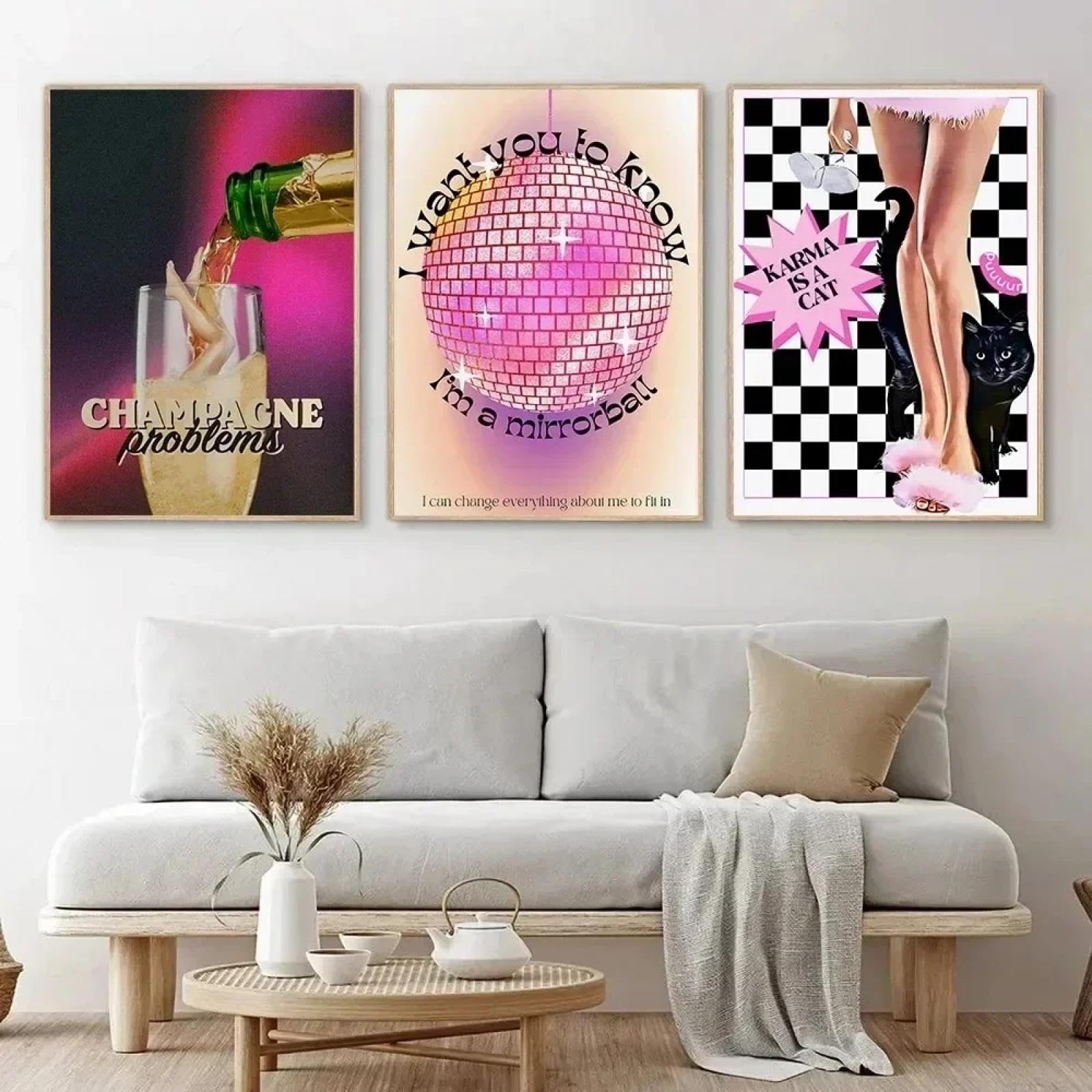 BMGKYAGL Pop Singer klasyczne albumy muzyczne ilustracja obraz na płótnie ściana salon wystrój domu 30 x 45 cm x 3 ramki