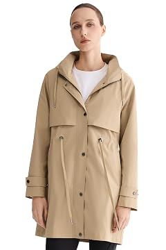 Orolay Womens Long Windbreaker Hooded Light Jacket Active Outdoor Anoraks