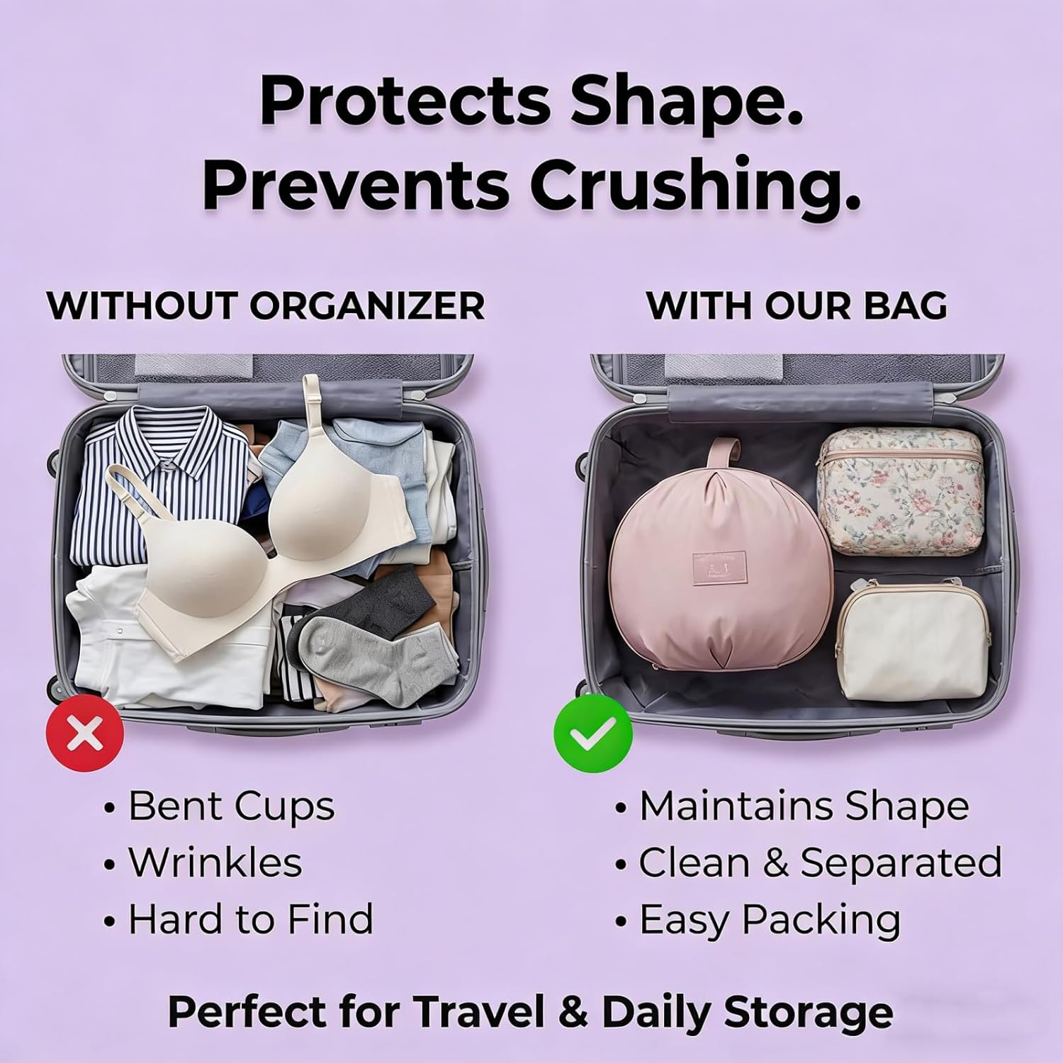 Lingerie Storage Bag Set, Lingerie Bags for Storage, Travel Underwear Organizer Bag, Travel Underwear Packing Cube for Women – Portable Luggage Organizer, Ideal for Suitcases and Carry-Ons (F 2PCS)
